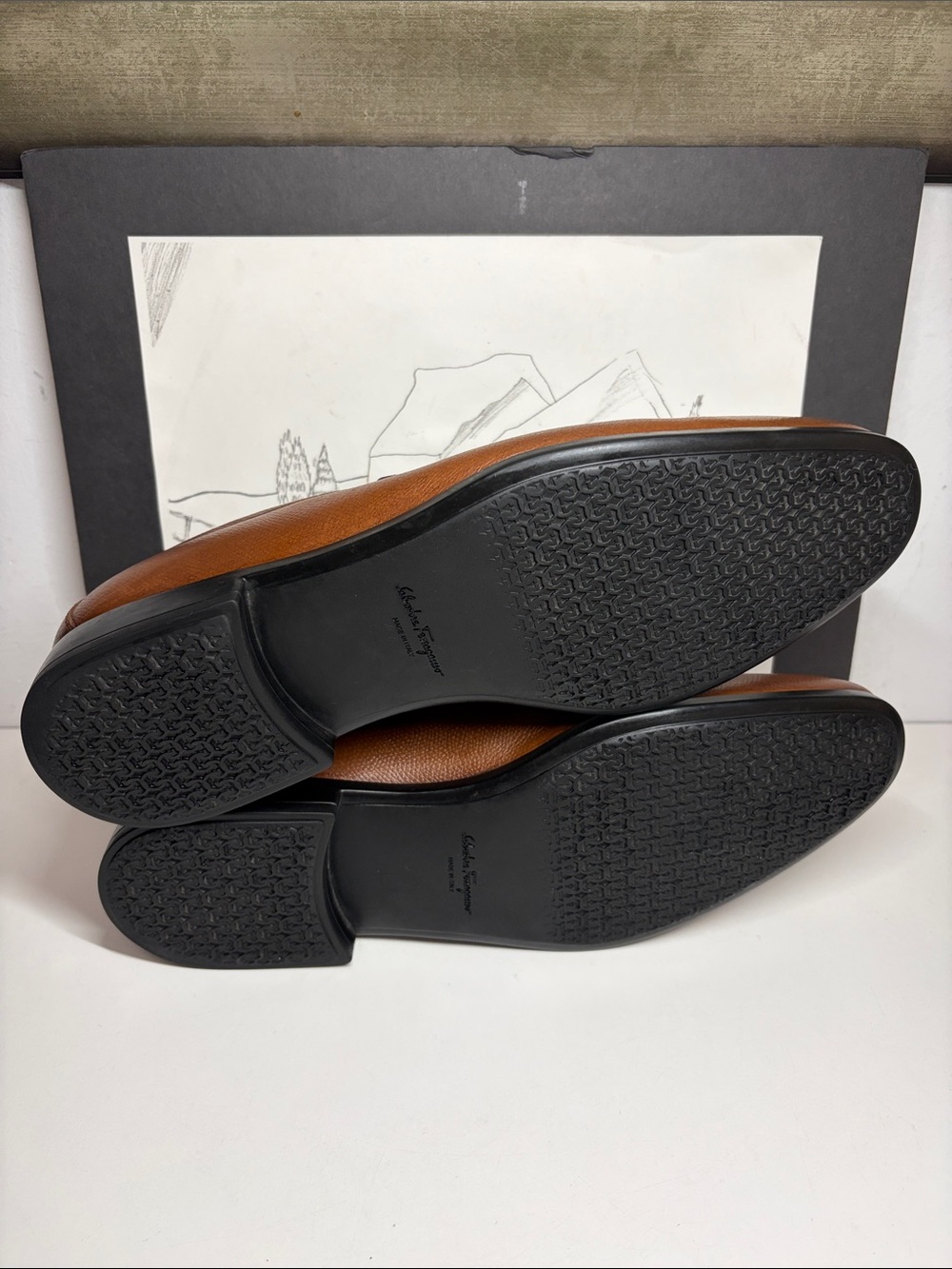 Salvatore Ferragamo Ree Gancini Pebble Calf Leather Loafers Men’s Size US 9.5 E - Picture 14 of 16